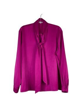 Windsmoor England Women's Magenta Pink Blouse Top Vintage Size 14 Career Office